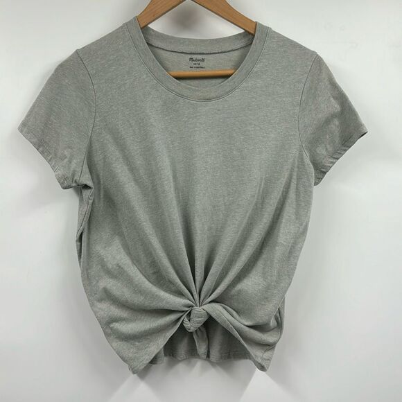Madewell Knot Front Tee in Gray Medium - Picture 2 of 7